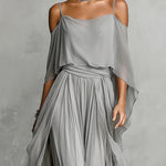 Amandine™ | Fluid Grey Set with Thin Strap Top and Lightweight Trousers