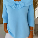 Abigail | Women's Sweater with Bow and Round Neckline