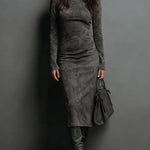 Yvonne | Suede Long Sleeve Midi