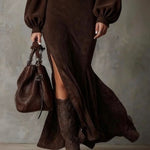 Camryn | Vintage Suede Midi Dress