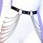 Multi-layered tassel chain exaggerated waist chain belt