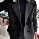Lapel Button-Down Knit Sleeve Casual Jacket