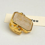 Retro Fashion Large Square Crystal Sugar Cube Ring
