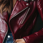 Women's Vintage Fur Collar Zipper Leather Jacket