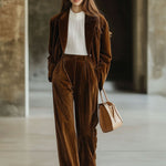 【24-hour shipping out】Casual Loose Vintage Pocket Velvet Suit Pants