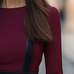 Womens Vintage Leather Stripe Bodycon Dress