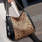 Casual Leopard Print Zebra Shoulder Bag