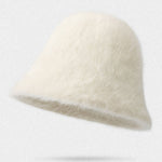 Winter Fashion Gradient Plush Rabbit Fur Warm Bucket Hat
