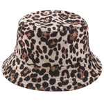 Suede Leopard Print Casual Sun Hat Bucket Hat