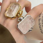 Retro Fashion Large Square Crystal Sugar Cube Ring