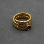 Vintage Light Luxury Water Drop Zircon Snake Ring