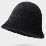 Winter Fashion Gradient Plush Rabbit Fur Warm Bucket Hat