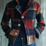 Athena | Classic Plaid Button-Up Jacket