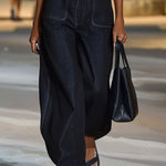 【24-hour shipping out】V-Neck Retro Casual Loose Sleeveless Wide-Leg Denim Jumpsuit