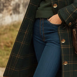 Women's Button Plaid Wool Coat