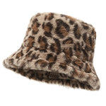 Casual Fashion Leopard Fur Warm Bucket Hat