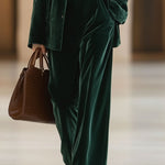 【24-hour shipping out】Casual Loose Vintage Pocket Velvet Suit Pants