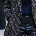 Women's Vintage Lapel Tweed Jacket