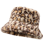 Casual Fashion Leopard Fur Warm Bucket Hat