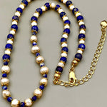 Vintage Natural Lapis Lazuli Pearl Fashion Necklace