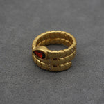 Vintage Light Luxury Water Drop Zircon Snake Ring