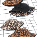 Suede Leopard Print Casual Sun Hat Bucket Hat