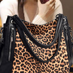 Casual Leopard Print Zebra Shoulder Bag
