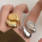 Simple Transparent Irregular Water Drop Open Ring