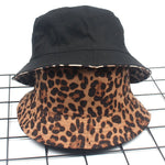 Suede Leopard Print Casual Sun Hat Bucket Hat