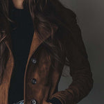 Women's Vintage Suede Trench Coat