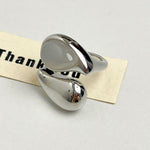 Simple Transparent Irregular Water Drop Open Ring