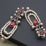 Vintage Long Ruby pearl Tassel Earrings