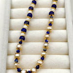 Vintage Natural Lapis Lazuli Pearl Fashion Necklace