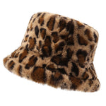 Casual Fashion Leopard Fur Warm Bucket Hat