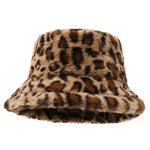 Casual Fashion Leopard Fur Warm Bucket Hat
