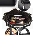 Casual Leopard Print Zebra Shoulder Bag