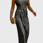 Adele Adjustable Waist Long Sequin Jumpsuit