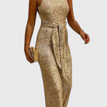 Adele Adjustable Waist Long Sequin Jumpsuit
