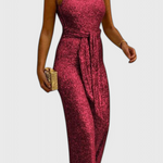 Adele Adjustable Waist Long Sequin Jumpsuit