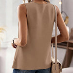 Women's Knit Tank Top Starfish Shell Gold Button Sleeveless Vest Beach Vacation Casual Top