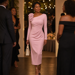 Rowena | 3D Rose Ruched Bodycon Midi Dress