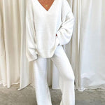 Two Piece Outfit Long Sleeve Crewneck Pullover Tops and Long Pants Tracksuit Sweatsuits