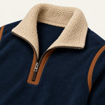 The Pinehaven Men's Vintage Sherpa Lined Quarter Zip Sweater