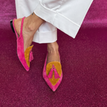 Slingback Elena — Fuchsia and Mustard