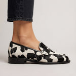Nives Moccasin — Cow Print with Penny Loafer