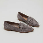 Pointed Moccasin with Strap over the Instep