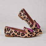 Ginevra Loafers — Leopard Print, Fuchsia Tassels