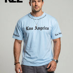 KZZ  Men's Crew-Neck T-Shirt with Letter Print