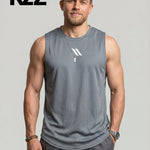 KZZ Men's Solid-Color Mesh Tank Top