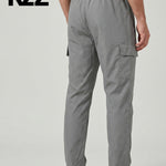 KZZ Men's Solid-Color Cargo Joggers